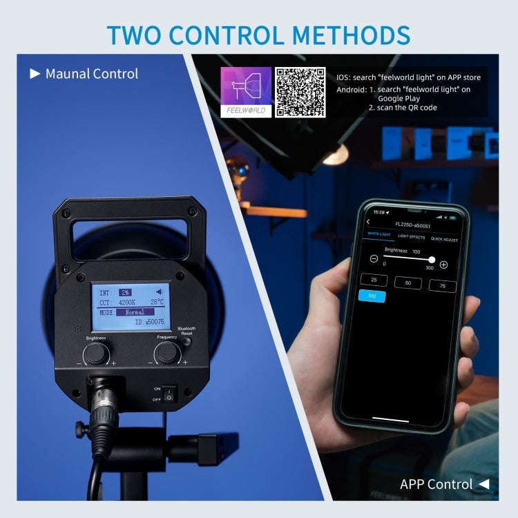 FEELWORLD FL225D 225W Daylight Point Source Video Light, Bluetooth APP Control (AU Plug)