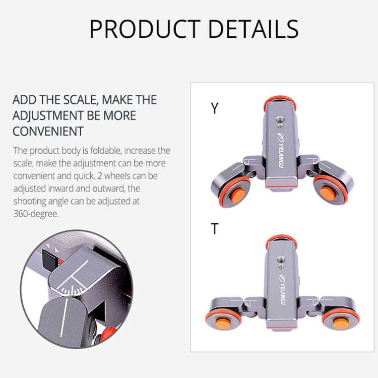 YELANGU L4X Camera 3-wheel Dolly II Electric Track Slider 3-Wheel Video Pulley Rolling Dolly Car ...