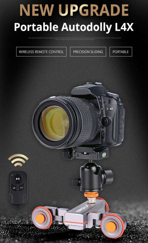 YELANGU L4X Camera 3-wheel Dolly II Electric Track Slider 3-Wheel Video Pulley Rolling Dolly Car ...