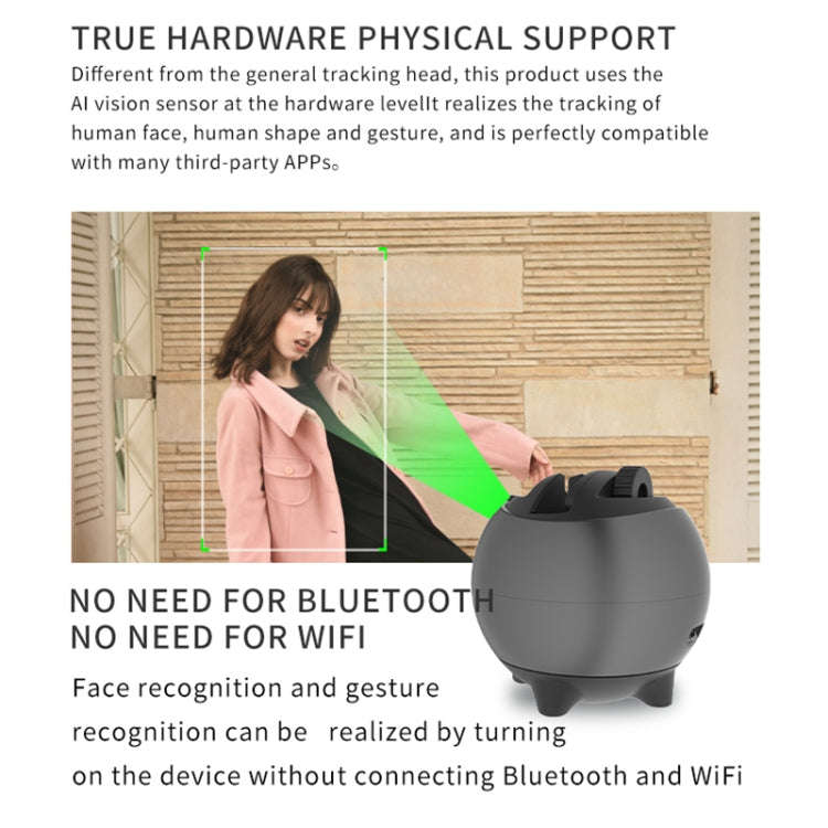 Q9 Al Gesture Recognition Two Axis Follow-up Cloud Platform(Dark Gray)