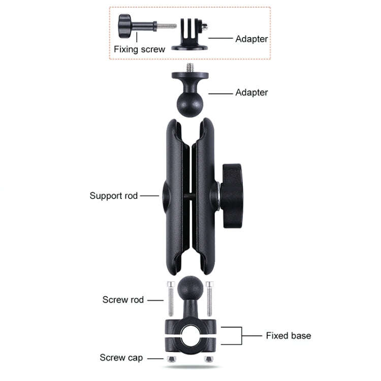 21mm Ballhead Car Front Seat Handlebar Fixed Mount Holder with Tripod Adapter & Screw & Phone Cla...