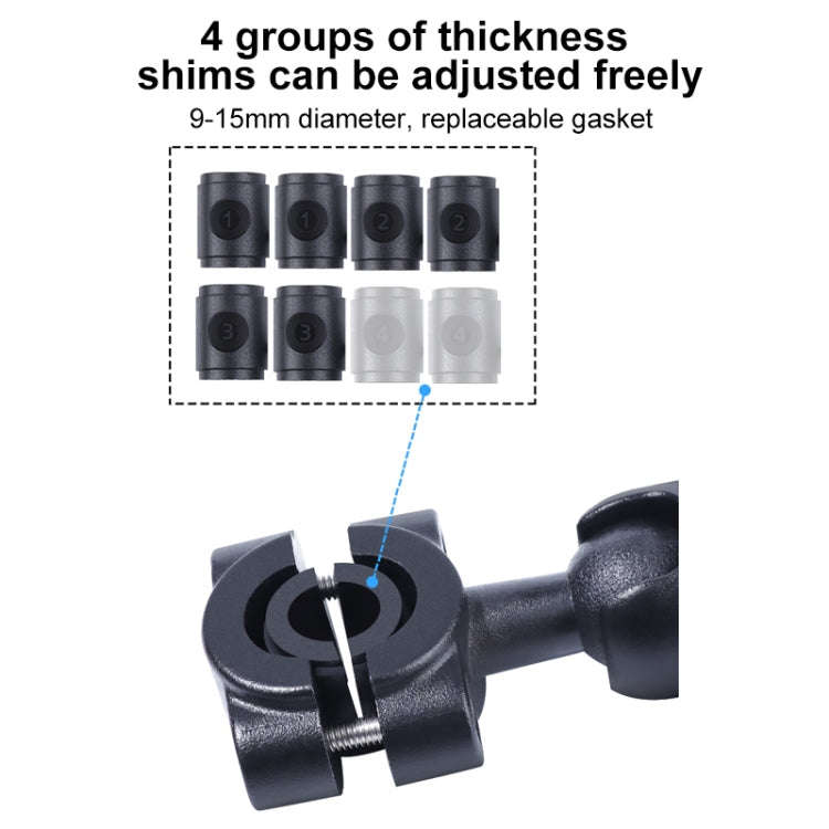 21mm Ballhead Car Front Seat Handlebar Fixed Mount Holder with Tripod Adapter & Screw & Phone Cla...