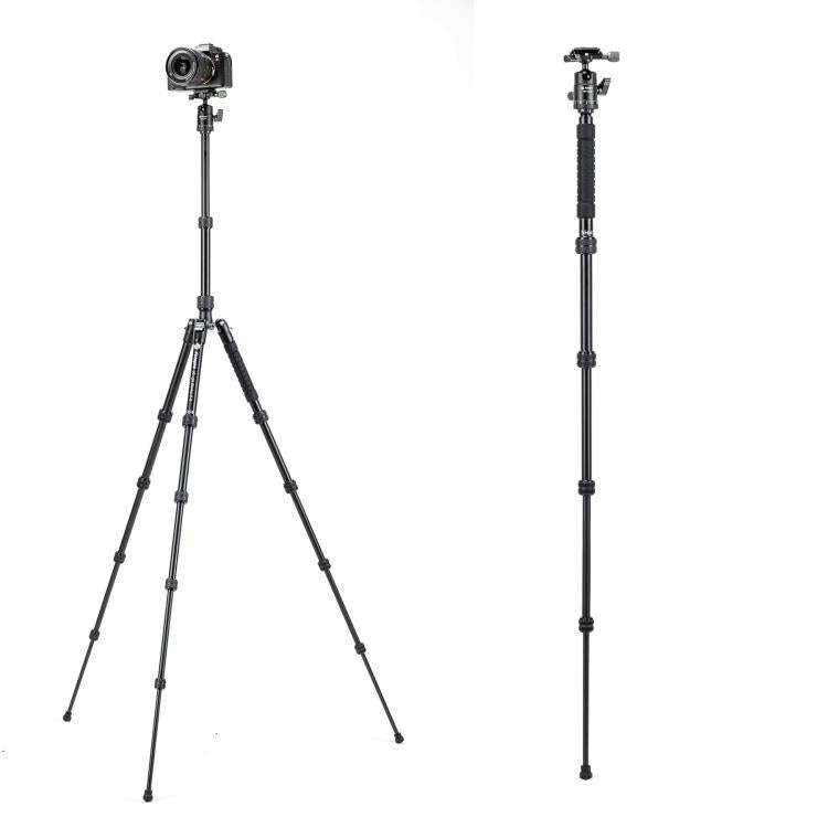 Fotopro X-go Gecko E 2 5-Section Aluminum 2 in 1 Tripod Monopod (Black)