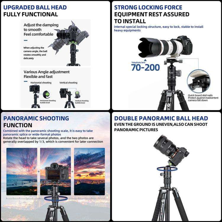 Fotopro X-go Chameleon E 2 4-Section Aluminum 2 in 1 Tripod Monopod (Black)