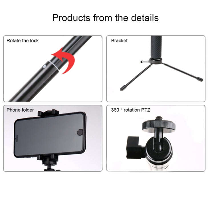 30-93cm Grip Foldable Tripod Holder Multi-functional Selfie Stick Monopod for GoPro, Insta360, DJ...