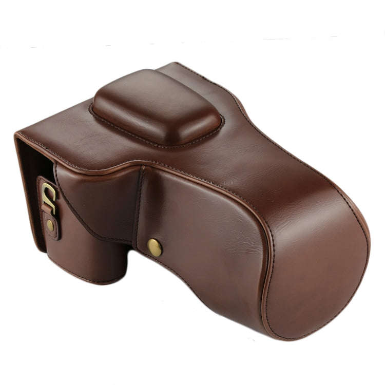 Full Body Camera PU Leather Case Bag for Canon EOS 760D / 750D (18-135mm Lens) (Coffee)