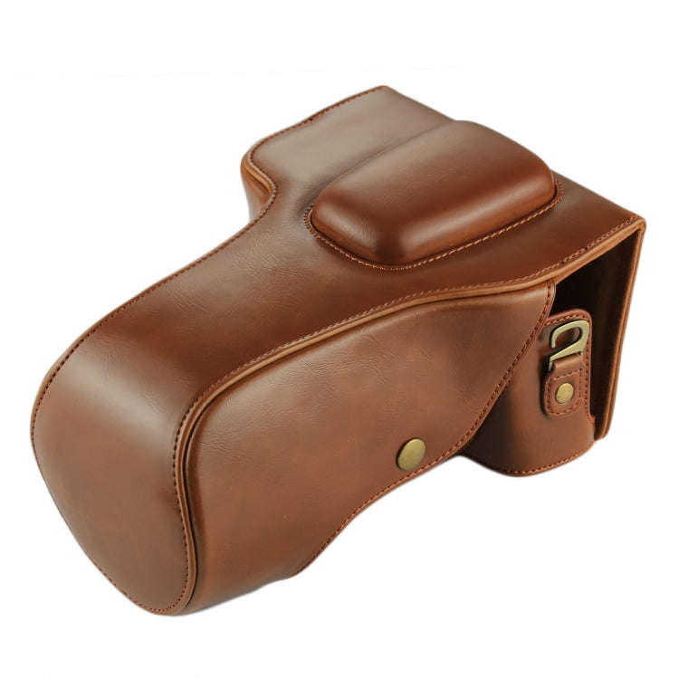 Full Body Camera PU Leather Case Bag for Canon EOS 760D / 750D (18-135mm Lens) (Brown)