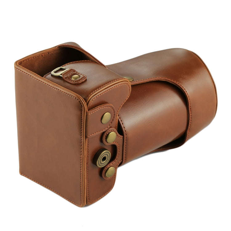 Full Body Camera PU Leather Case Bag for Canon EOS 760D / 750D (18-135mm Lens) (Brown)