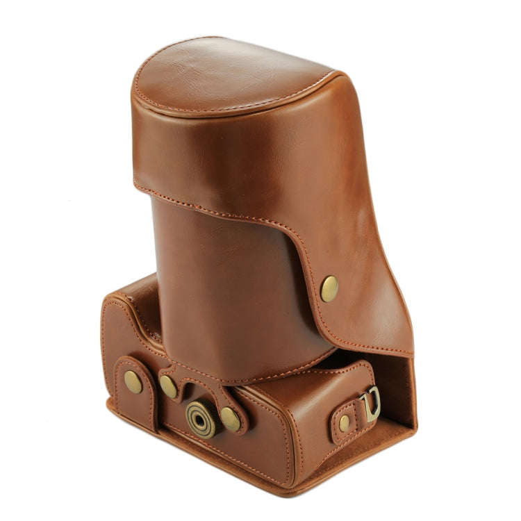 Full Body Camera PU Leather Case Bag for Canon EOS 760D / 750D (18-135mm Lens) (Brown)