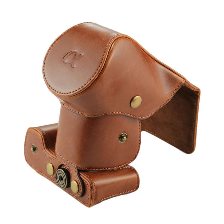 Full Body Camera PU Leather Case Bag with Strap for Sony NEX 7 / F3 (18-55mm Lens)(Brown)