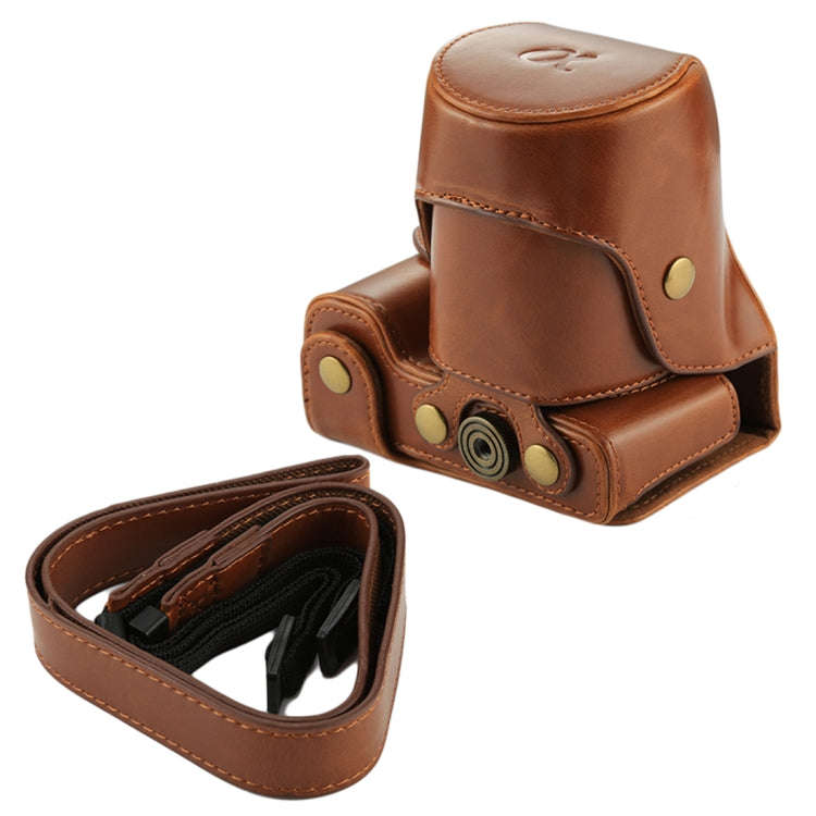 Full Body Camera PU Leather Case Bag with Strap for Sony NEX 7 / F3 (18-55mm Lens)(Brown)