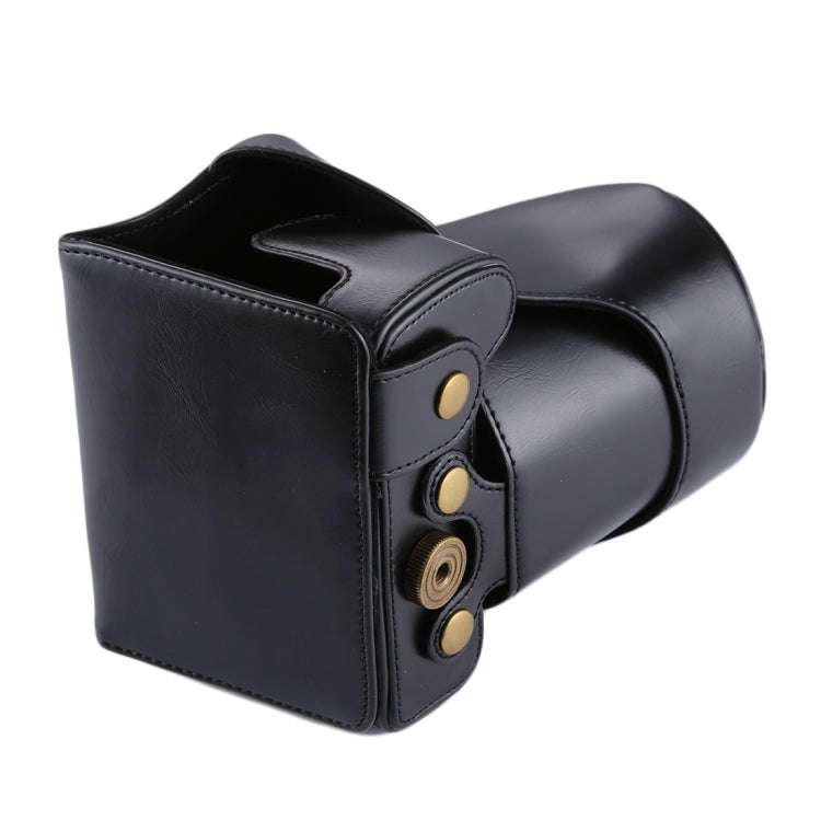Full Body Camera PU Leather Case Bag for Canon EOS 200D  (18-55mm Lens)(Black)