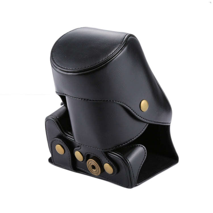 Full Body Camera PU Leather Case Bag for Canon EOS 200D  (18-55mm Lens)(Black)
