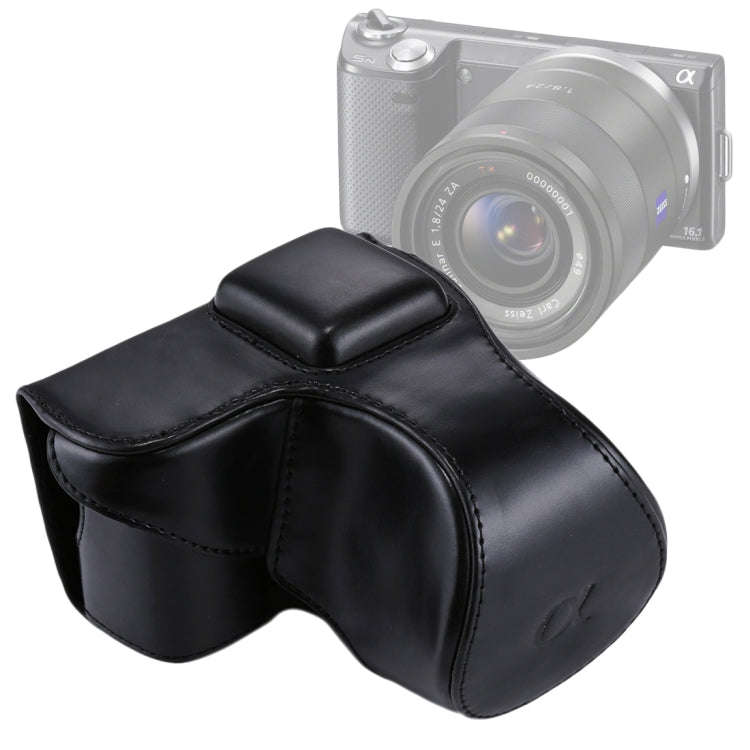 Full Body Camera PU Leather Case Bag with Strap for Sony NEX 5N / 5R / 5T (16-50mm / 18-55mm Lens...
