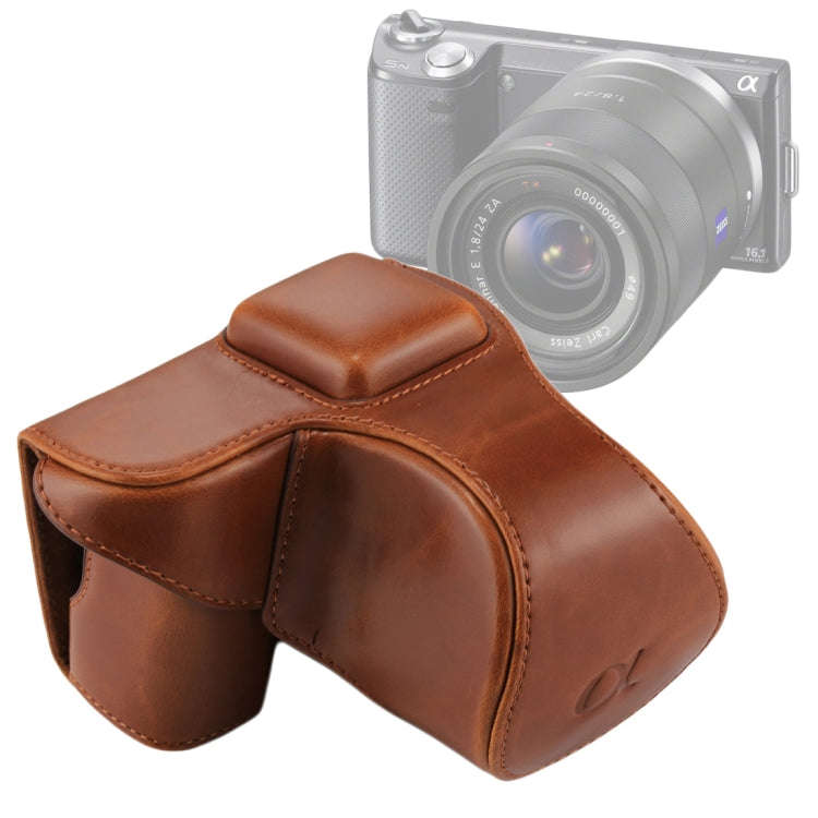 Full Body Camera PU Leather Case Bag with Strap for Sony NEX 5N / 5R / 5T (16-50mm / 18-55mm Lens...