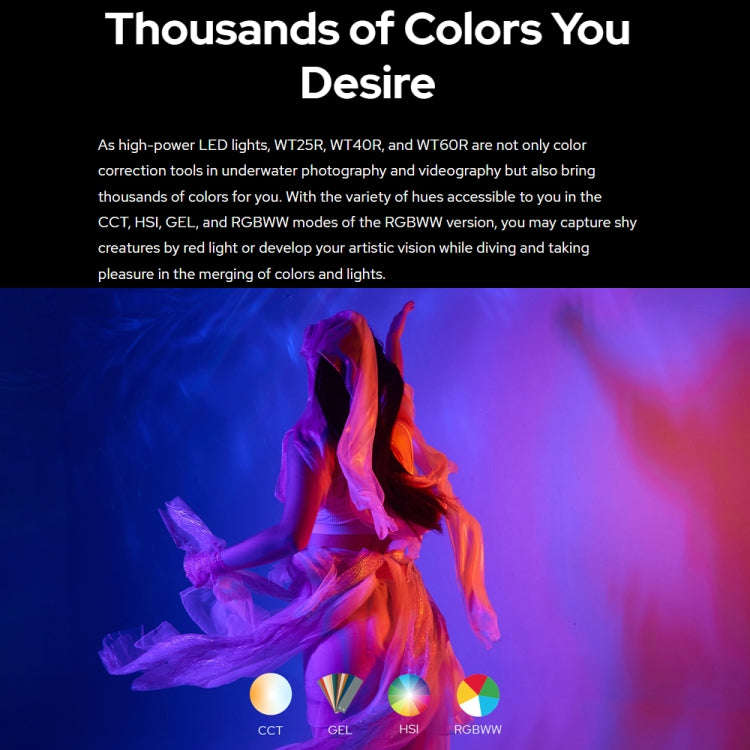 Godox WT25R Waterproof Tube Light  25cm RGB Photo Video Fill Light