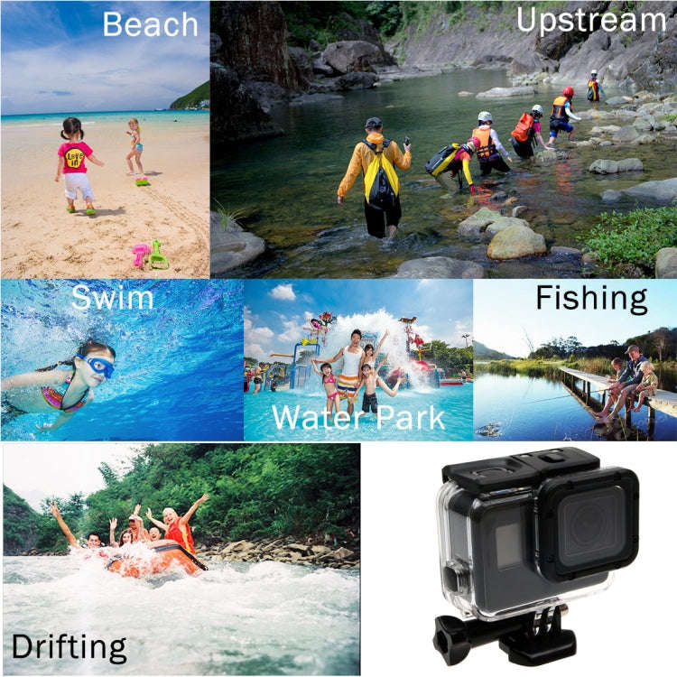For GoPro  NEW HERO /HERO6  /5  30m Waterproof Housing Protective Case + Hollow Back Cover with B...