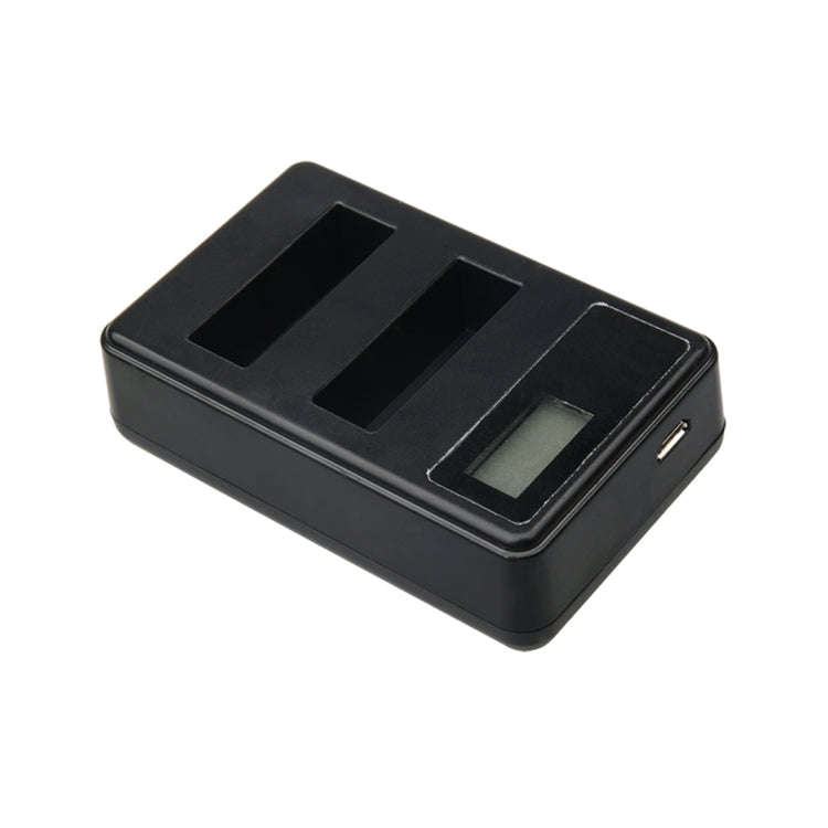 LCD Screen Dual Batteries Charger with USB Cable for Xiaoyi 4K Sport Camera, Displays Charging Ca...