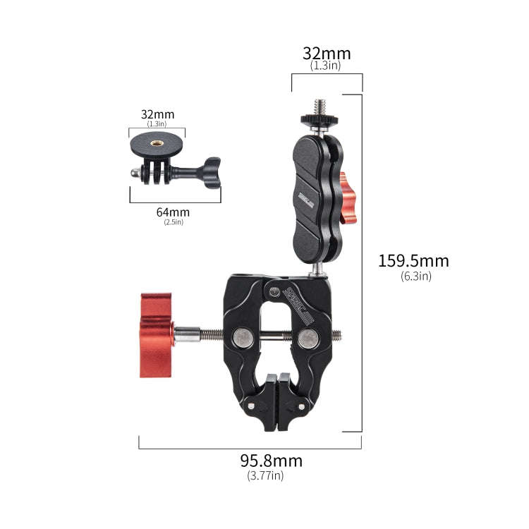 STARTRC Action Camera Universal Strong Clamp Mount (Black)