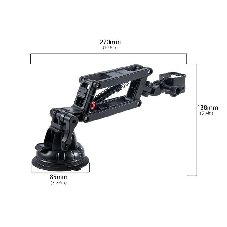 STARTRC Action Camera Suction Cup Car Mount Shock Absorbing Arm (Black)