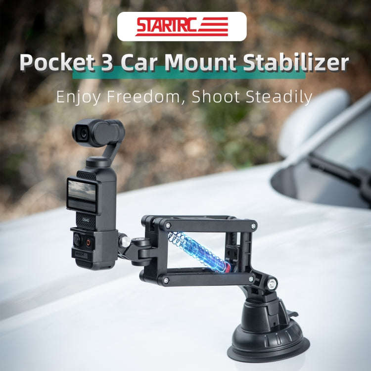 STARTRC Action Camera Suction Cup Car Mount Shock Absorbing Arm (Black)