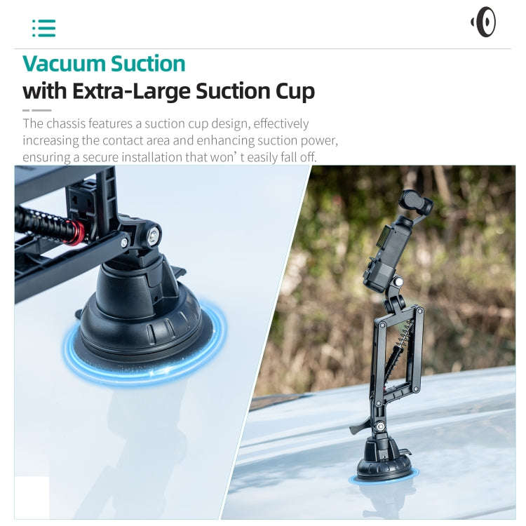 STARTRC Action Camera Suction Cup Car Mount Shock Absorbing Arm (Black)
