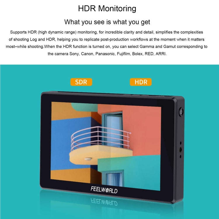 FEELWORLD SH7 7-inch Ultra Bright 2200nit On-camera Monitor SDI HDMI Cross Conversion (Black)
