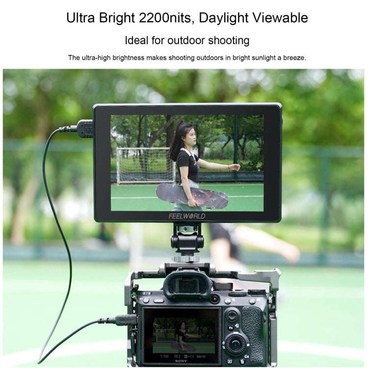 FEELWORLD SH7 7-inch Ultra Bright 2200nit On-camera Monitor SDI HDMI Cross Conversion (Black)