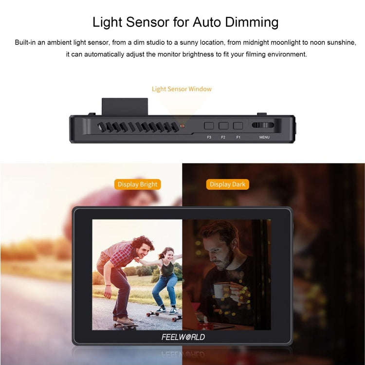 FEELWORLD SH7 7-inch Ultra Bright 2200nit On-camera Monitor SDI HDMI Cross Conversion (Black)