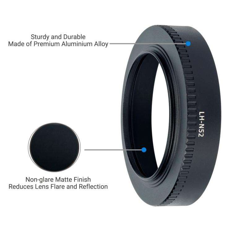LH-N52 Lens Hood Shade for Nikon Z 28mm F2.8/Z 40mm F2 lens (Black)