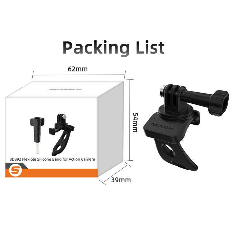 Sunnylife Action Camera Flexible Mount 360 Strap Wrap Band Mount Bike Tube Clip Holder (Orange)
