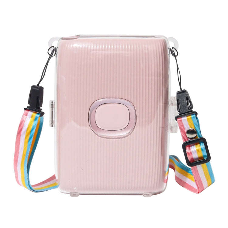 For FUJIFILM Instax mini Link 2 Crystal Hard Case Camera Bag with Shoulder Strap (Transparent)