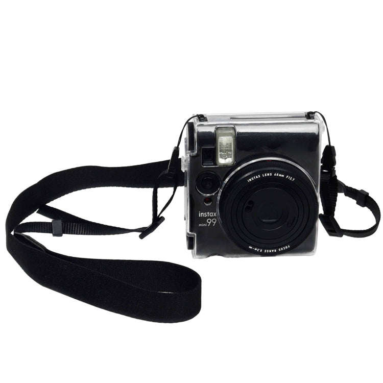 For FUJIFILM Instax mini 99 Crystal Hard Case Camera Bag with Shoulder Strap (Transparent)