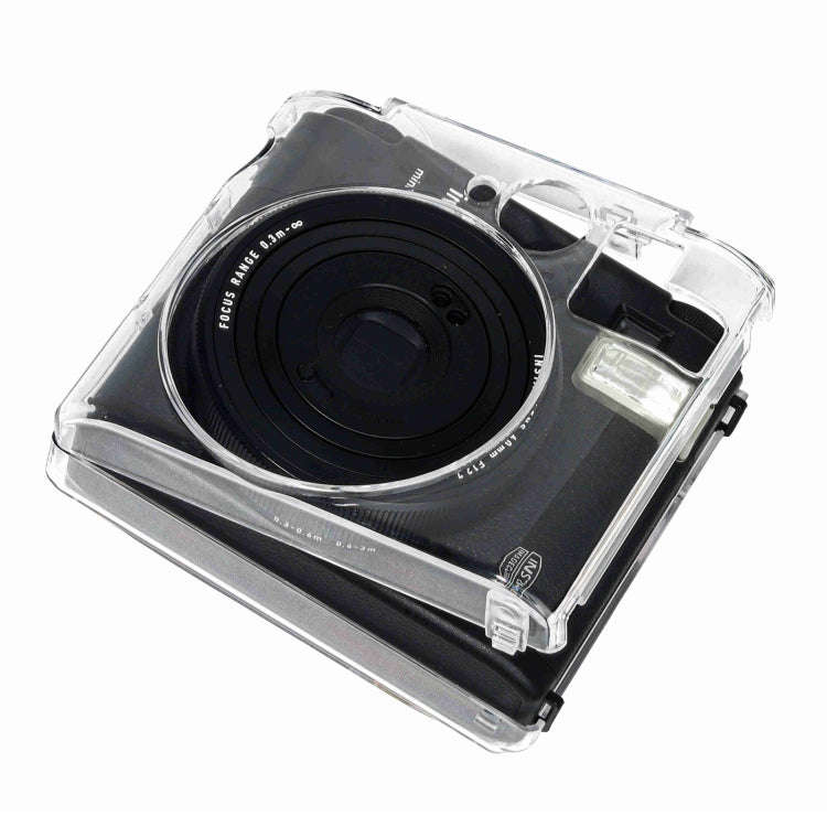 For FUJIFILM Instax mini 99 Crystal Hard Case Camera Bag with Shoulder Strap (Transparent)