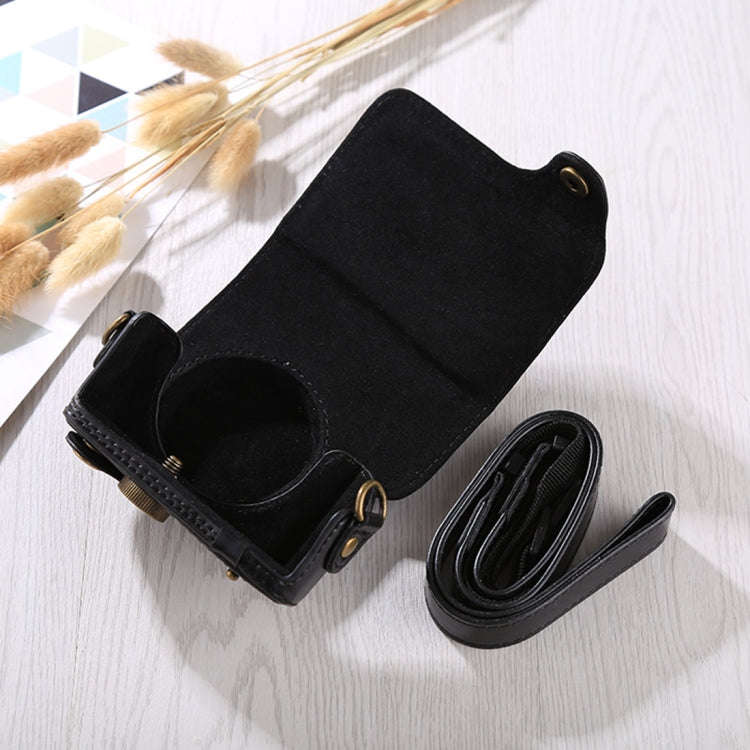 Full Body Camera PU Leather Case Bag with Strap for Canon G9X / G9X II (Black)