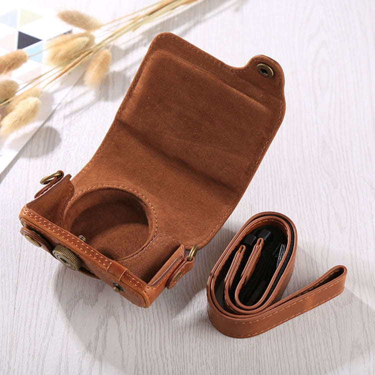 Full Body Camera PU Leather Case Bag with Strap for Canon G9X / G9X II (Brown)