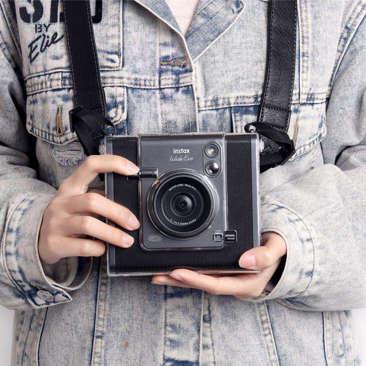 For FUJIFILM instax WIDE Evo Protective Crystal Shell Case with Strap (Transparent)