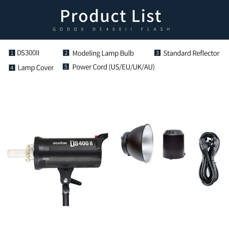 Godox DS400II 400Ws Studio Flash Light Strobe Lamp Head Bowens Mount Speedlight (AU Plug)