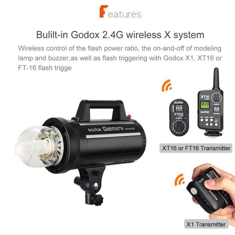 Godox Gemini GS400II Studio Flash Light 400Ws Bowens Mount Strobe Flash (EU Plug)