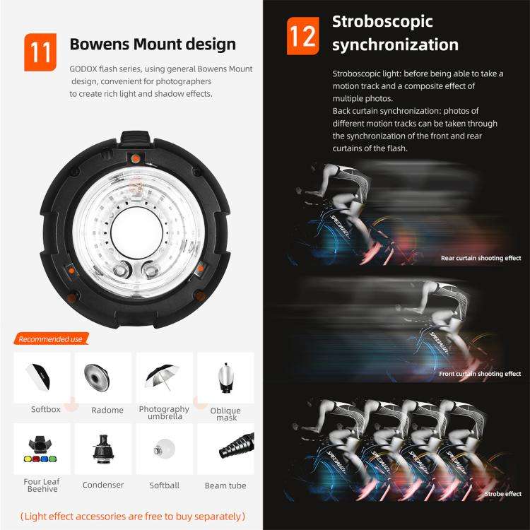 Godox Quicker 400IIM Studio Flash Light 400Ws Bowens Mount Strobe Flash (EU Plug)