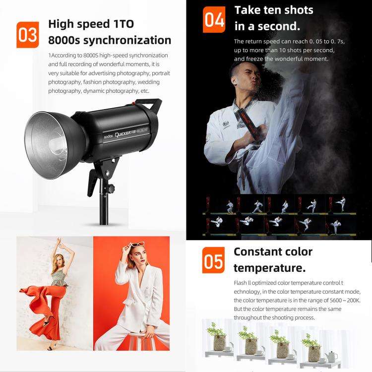 Godox Quicker 600IIM Studio Flash Light 600Ws Bowens Mount Strobe Flash (UK Plug)