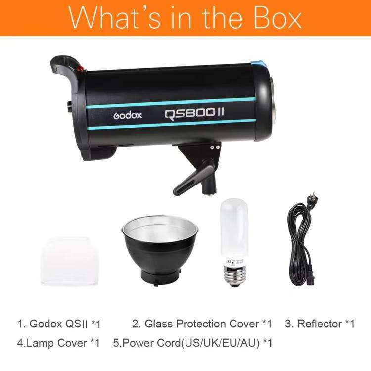 Godox QS800II Strobe Studio Flash Light 800Ws Bowens Mount High Speed Flash (UK Plug)