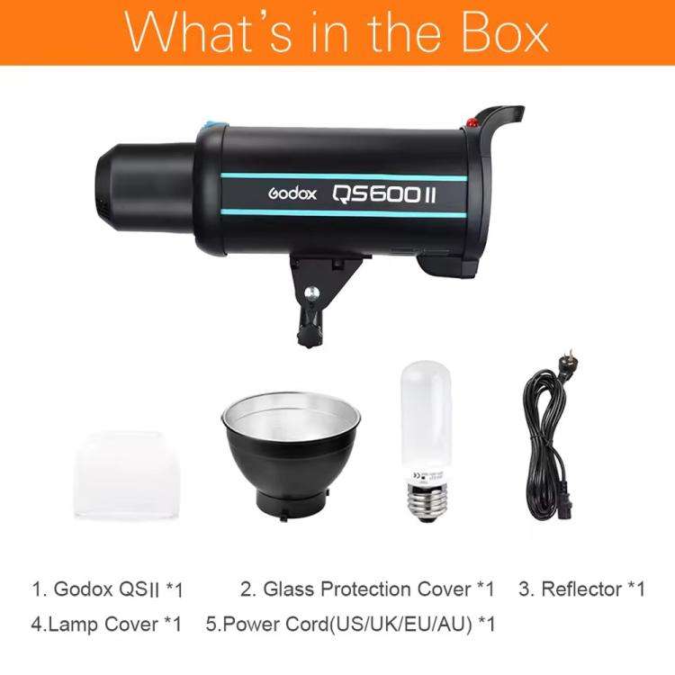 Godox QS600II Strobe Studio Flash Light 600Ws Bowens Mount High Speed Flash (UK Plug)