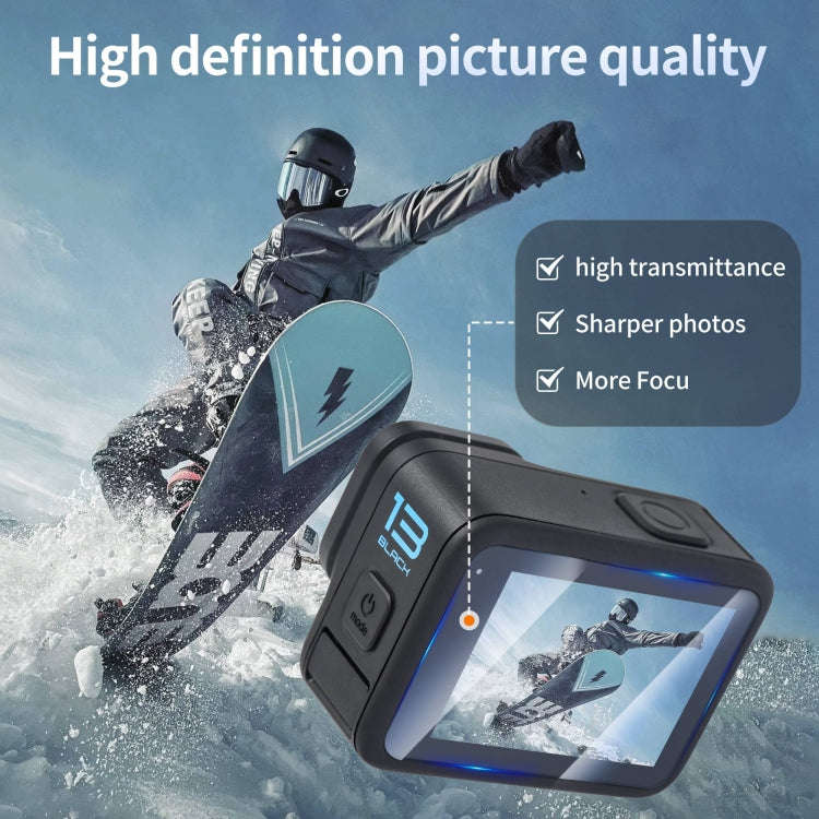 For GoPro HERO13 Black STARTRC 2 Sets 3 in 1 Lens and Front Back Screen Tempered Glass Film