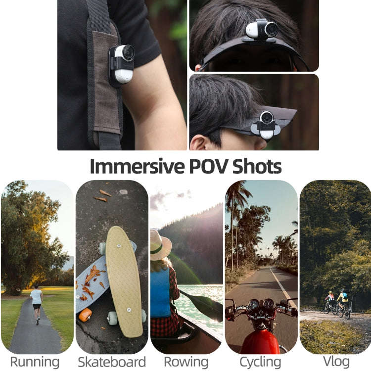 For Insta360 GO3 / GO 3S Sunnylife Baseball Hat Clip Mount Baseball Cap Clamp Quick Release Mount...