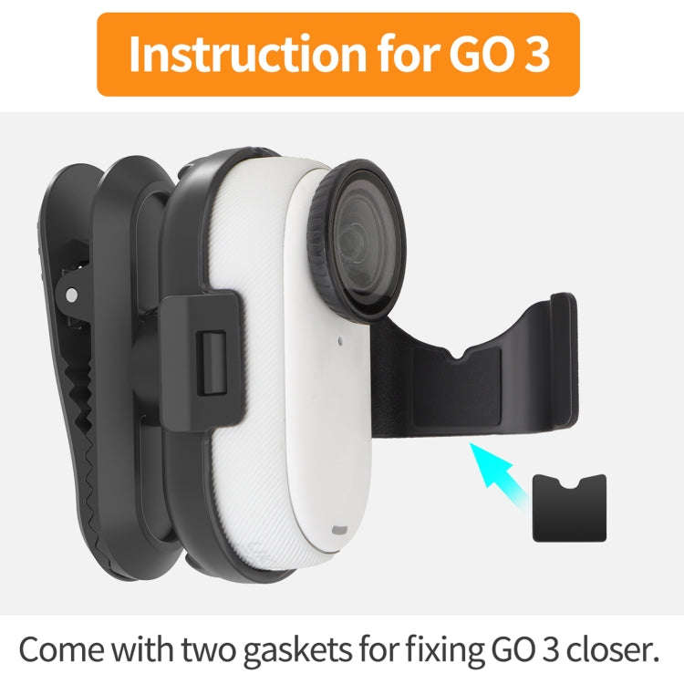 For Insta360 GO3 / GO 3S Sunnylife 360 Degree Rotation Backpack Clip Action Camera Clamp Mount (B...