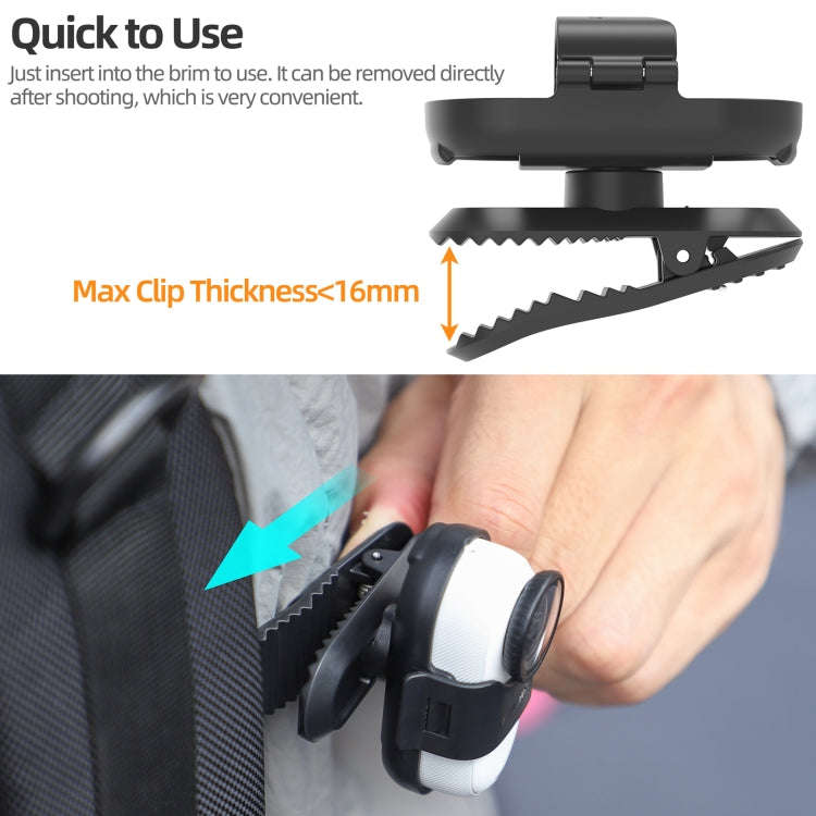 For Insta360 GO3 / GO 3S Sunnylife 360 Degree Rotation Backpack Clip Action Camera Clamp Mount (B...