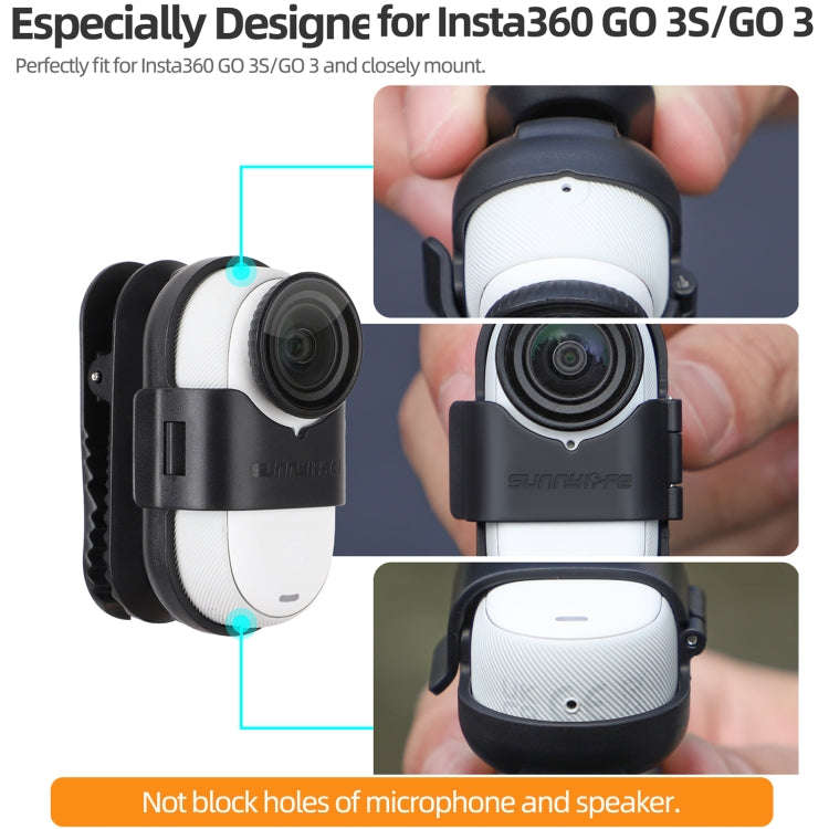 For Insta360 GO3 / GO 3S Sunnylife 360 Degree Rotation Backpack Clip Action Camera Clamp Mount (B...
