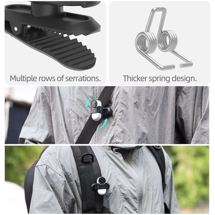 For Insta360 GO3 / GO 3S Sunnylife 360 Degree Rotation Backpack Clip Action Camera Clamp Mount (B...
