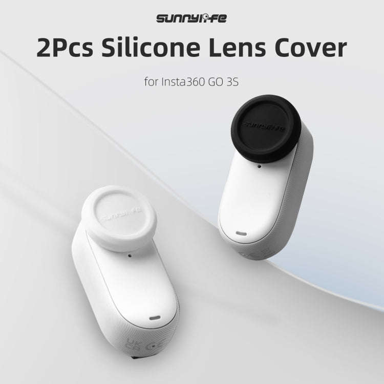 For Insta360 GO 3S Sunnylife 2pcs Black and White Scratch-resistant Lens Protective Cap
